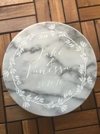 personalised marble lazy susan