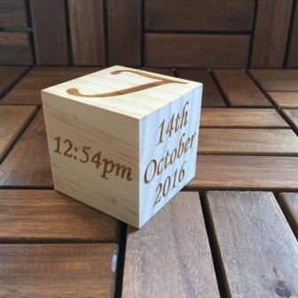 personalised wooden block