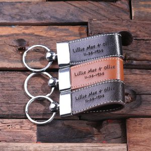 personalised leather keyring